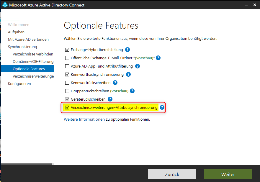 Fehlende Active Directory Attribute in CI-Cloud aktivieren