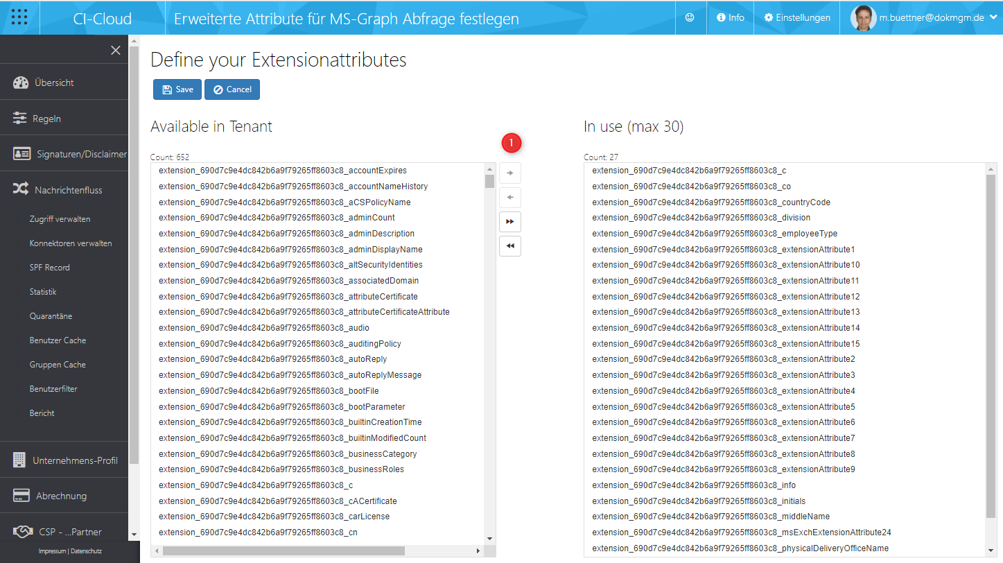Fehlende Active Directory Attribute in CI-Cloud aktivieren